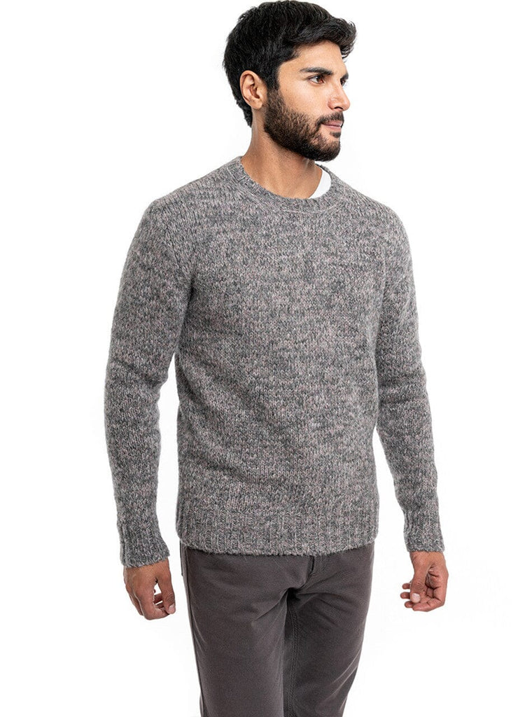 Men's Marled Crewneck Pullover Clothing Smooth Alpaca Fashion Large Grey Marl 